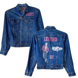 Rare 80's Vintage JAMES DEAN Levi's Orange Tab Denim Jacket Snap Buttons